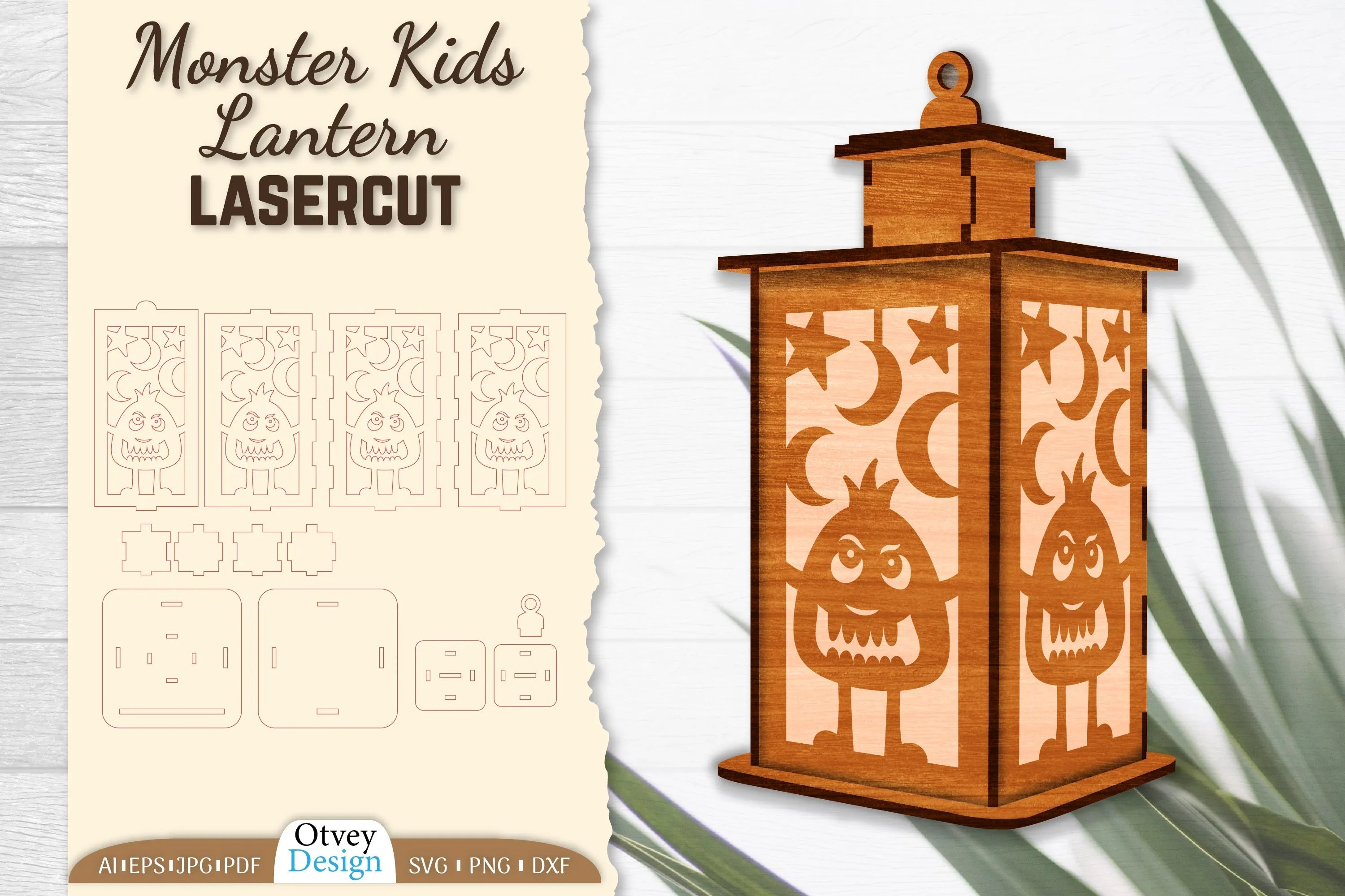 Monster Kids Lantern Lasercut SVG Bundle - CraftNest - Digital Crafting and Art