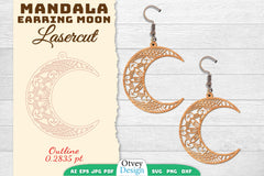 Earring Moon Mandala Lasercut SVG Bundle 12 - CraftNest - Digital Crafting and Art