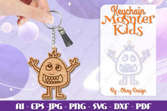 Monster Kids Keychain SVG Bundle 4 - CraftNest - Digital Crafting and Art