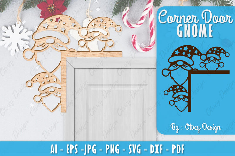 Christmas Gnome Door Corner Lasercut SVG Bundle 5 - CraftNest - Digital Crafting and Art