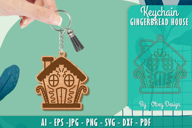 Gingerbread House Keychain Laser Cut SVG Bundle 7 - CraftNest - Digital Crafting and Art