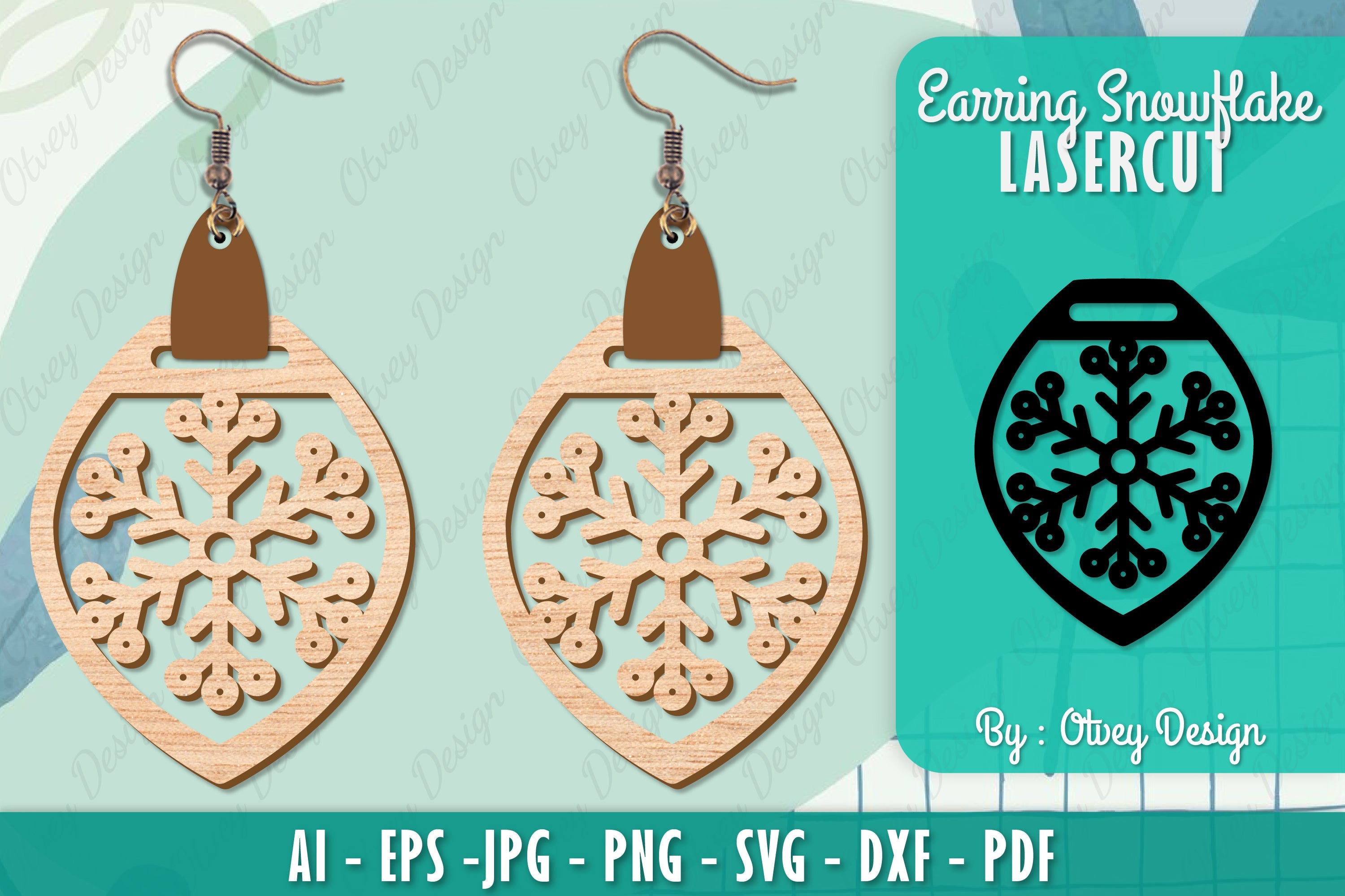 Snowflake Earring Lasercut SVG Bundle 156 - CraftNest - Digital Crafting and Art