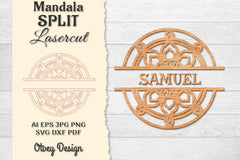 Mandala Split Lasercut SVG Bundle 6 - CraftNest - Digital Crafting and Art