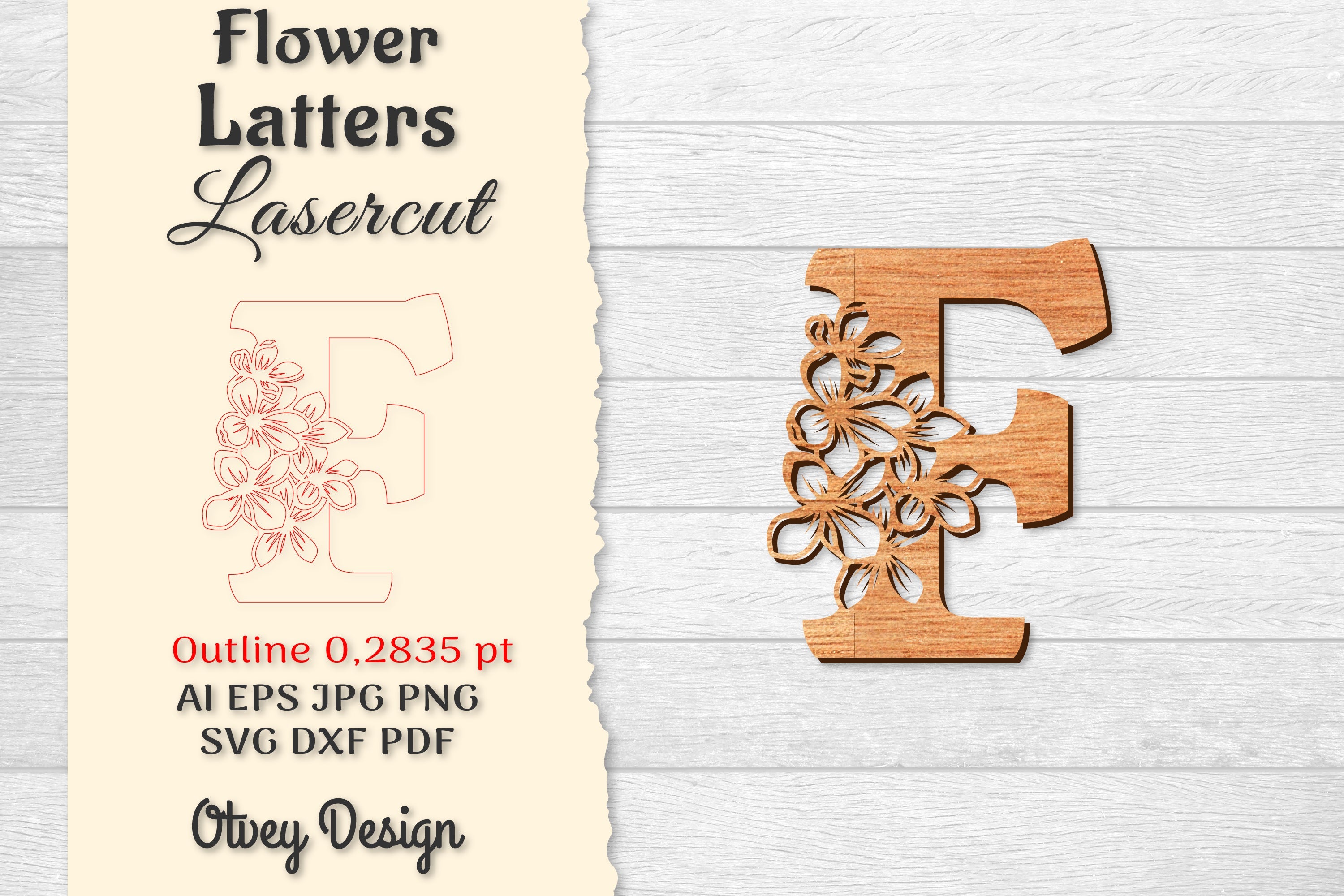 Flower Letters Laser Cut SVG Bundle  211 - CraftNest - Digital Crafting and Art