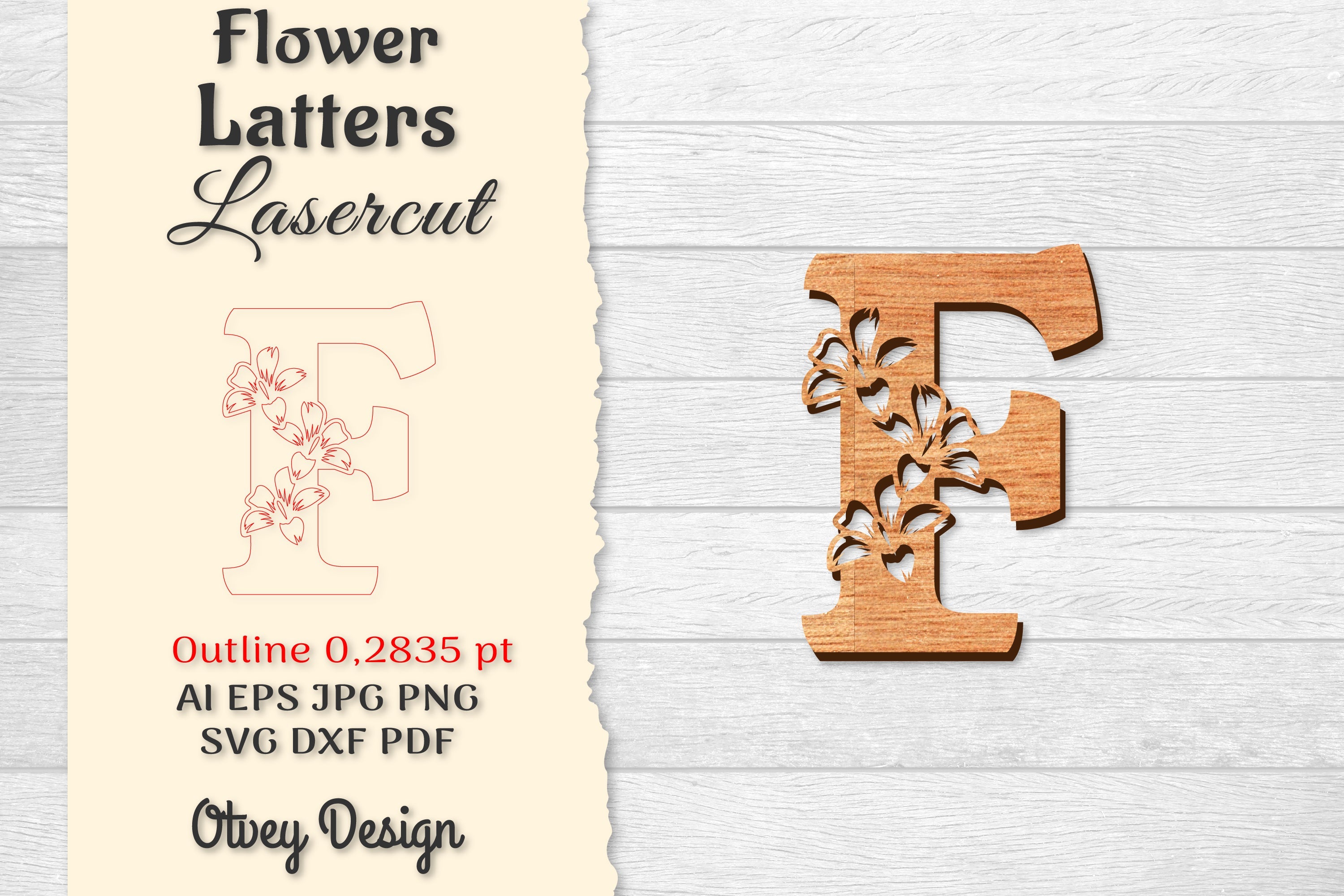 Flower Letters Laser Cut File SVG Bundle 120 - CraftNest - Digital Crafting and Art