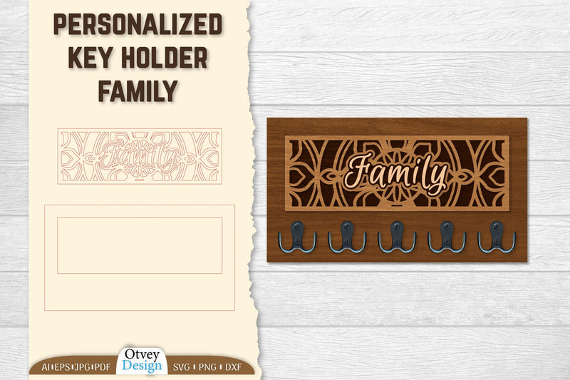 Personalized Key Holder Lasercut SVG Bundle 5 - CraftNest - Digital Crafting and Art