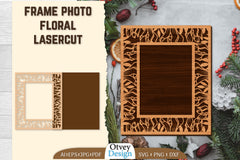 Floral Lasercut 2 Frame Photo SVG Bundle 21 - CraftNest - Digital Crafting and Art