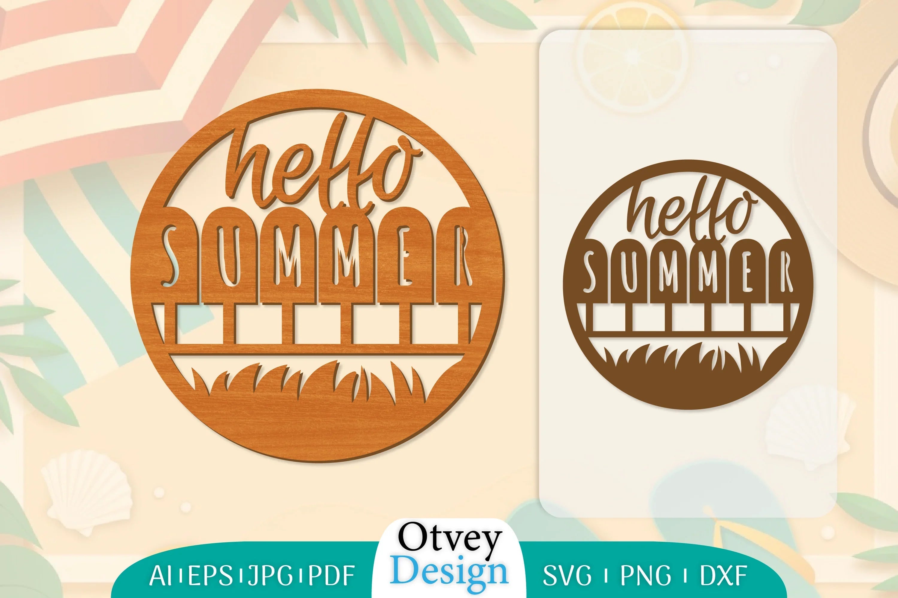 Hello Summer Round Lasercut SVG Bundle 8 - CraftNest - Digital Crafting and Art