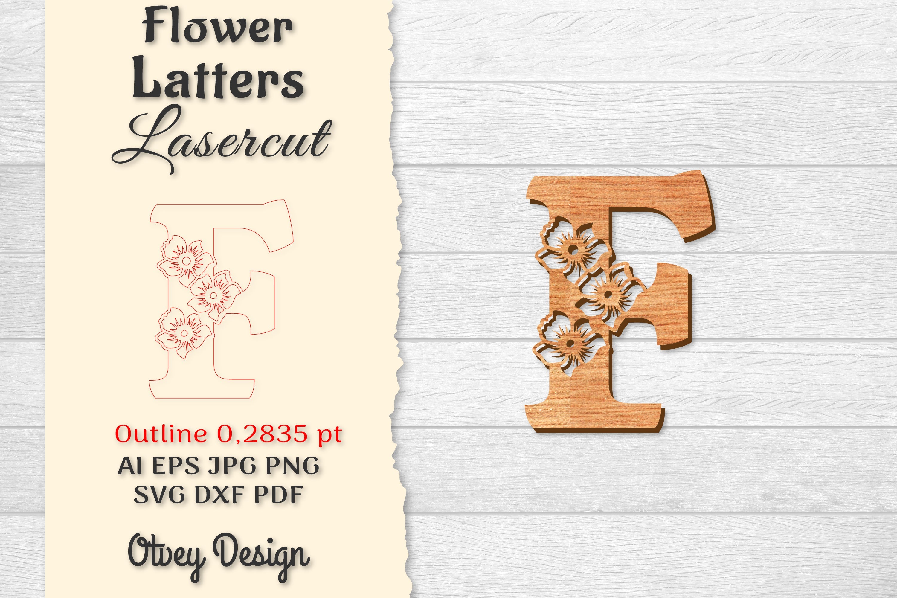 Flower Letters Laser Cut SVG Bundle 128 - CraftNest - Digital Crafting and Art