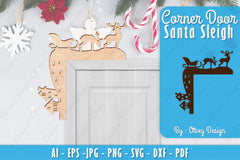 Christmas Santa Sleigh Door Corner Lasercut SVG Bundle 5 - CraftNest - Digital Crafting and Art