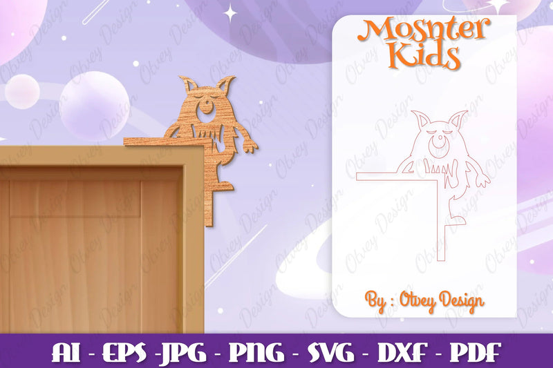 Monster Kids Corner Door Lasercut SVG Bundle 22 - CraftNest - Digital Crafting and Art