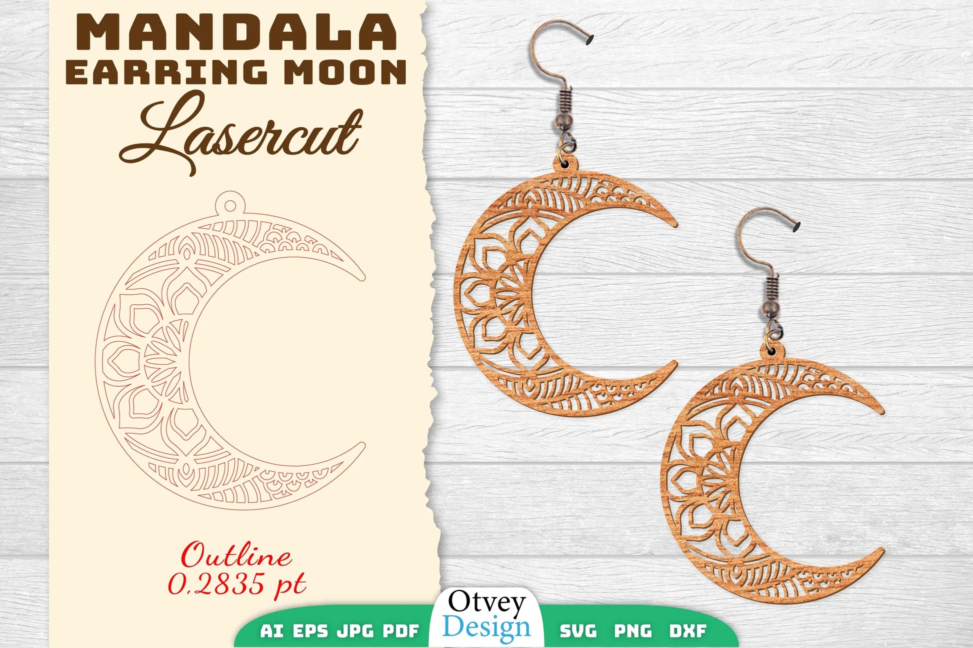 Earring Moon Mandala Lasercut SVG Bundle 13 - CraftNest - Digital Crafting and Art