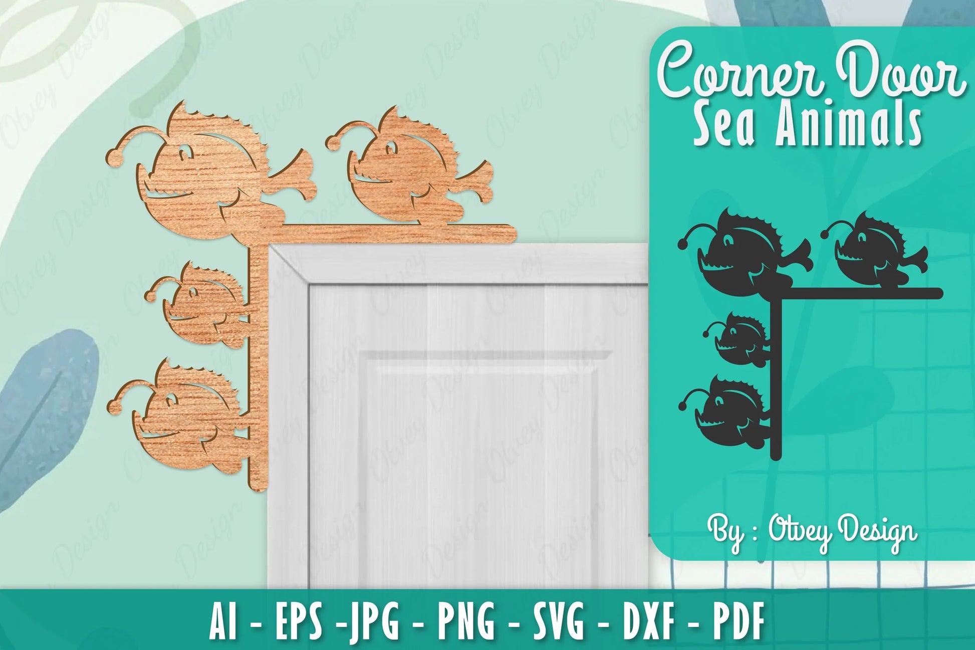 Sea Animals Door Corner Decoration SVG Bundle 18 - CraftNest - Digital Crafting and Art