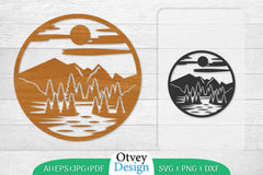 Sunset Mountain Lasercut Wall Decor SVG Bundle 9 - CraftNest - Digital Crafting and Art