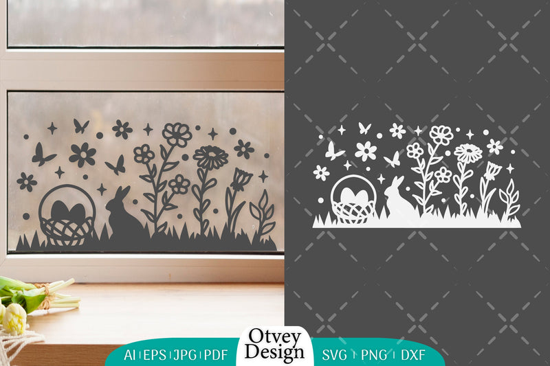 Easter Bunny Garden Scene SVG Bundle 6 - CraftNest - Digital Crafting and Art