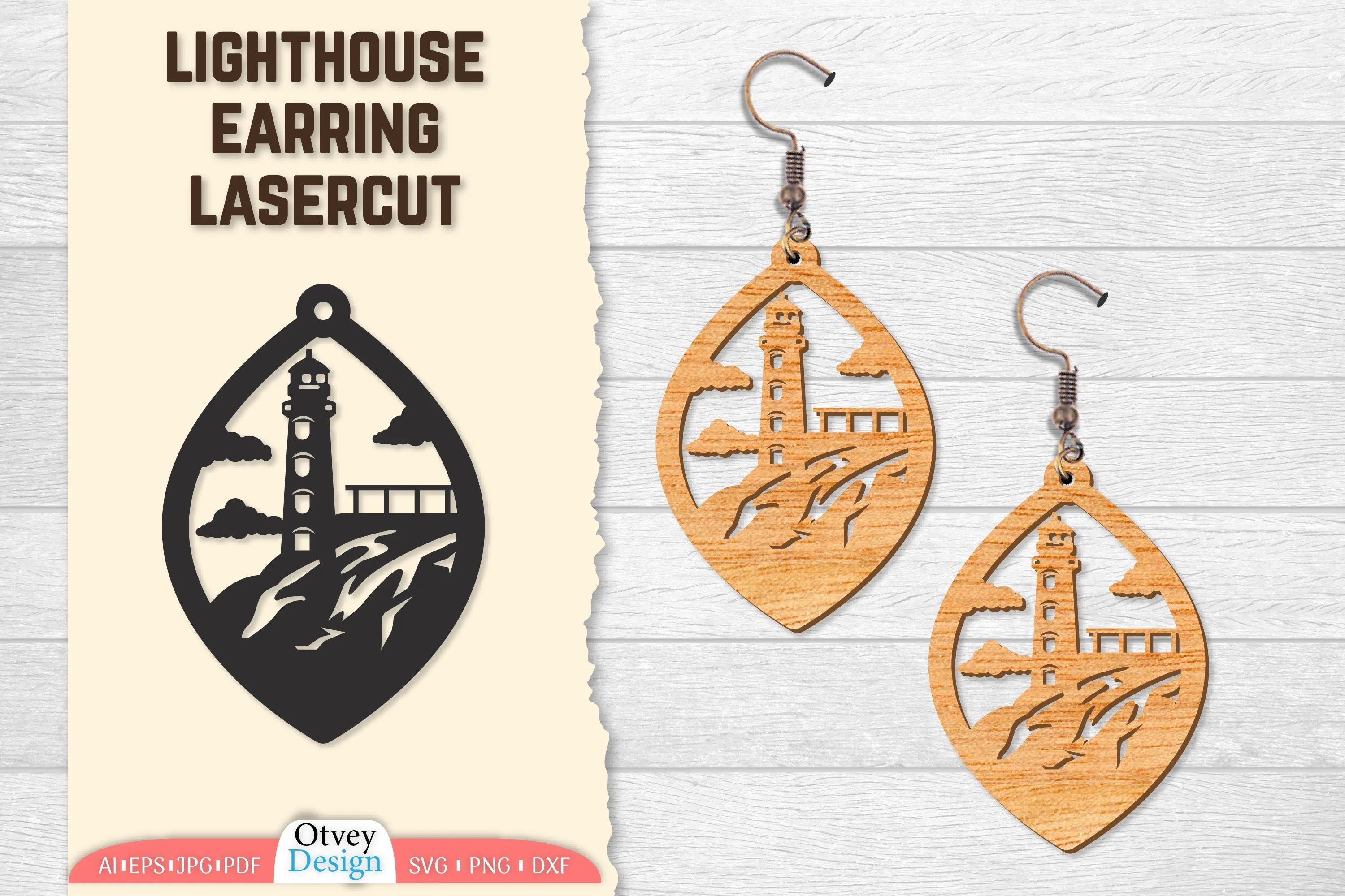 Lighthouse Earring Lasercut SVG Bundle 33 - CraftNest - Digital Crafting and Art