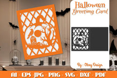 Halloween Pumpkin Scene Greeting Card SVG Bundle - CraftNest - Digital Crafting and Art