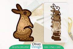 Mandala Rabbit Layered Lasercut SVG Bundle 6 - CraftNest - Digital Crafting and Art