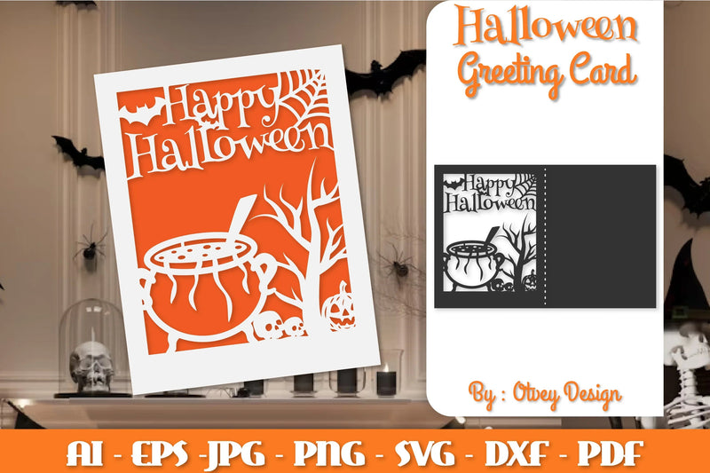 Halloween Scene Greeting Card SVG Bundle - CraftNest - Digital Crafting and Art