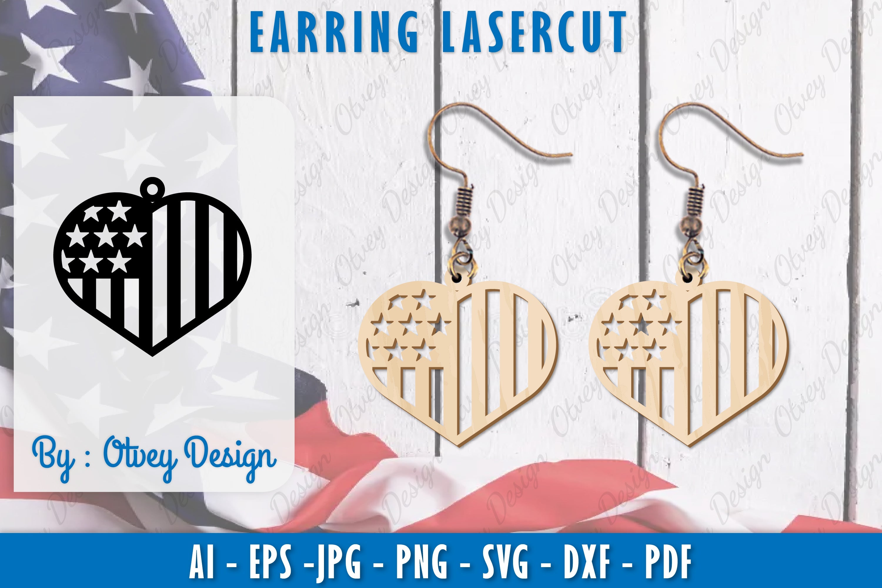 4th of July Earring SVG Bundle 27 - CraftNest - Digital Crafting and Art