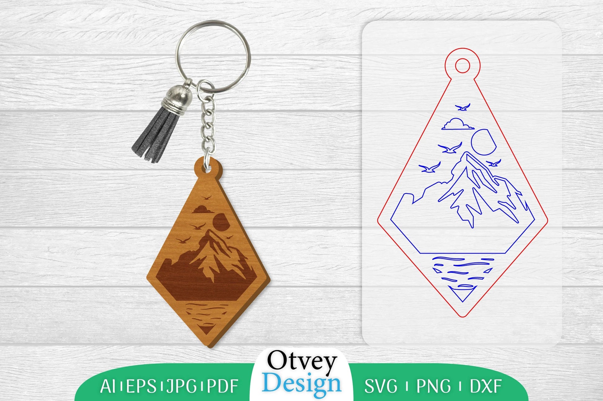 Sunset Mountain Keychain SVG Bundle 7 - CraftNest - Digital Crafting and Art