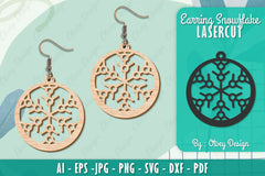 Snowflake Earring Lasercut SVG Bundle 109 - CraftNest - Digital Crafting and Art
