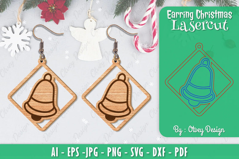 Christmas Earrings SVG Bundle 15 - CraftNest - Digital Crafting and Art