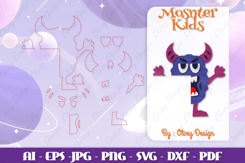 Monster Kids Corner Door Lasercut SVG Bundle 7 - CraftNest - Digital Crafting and Art