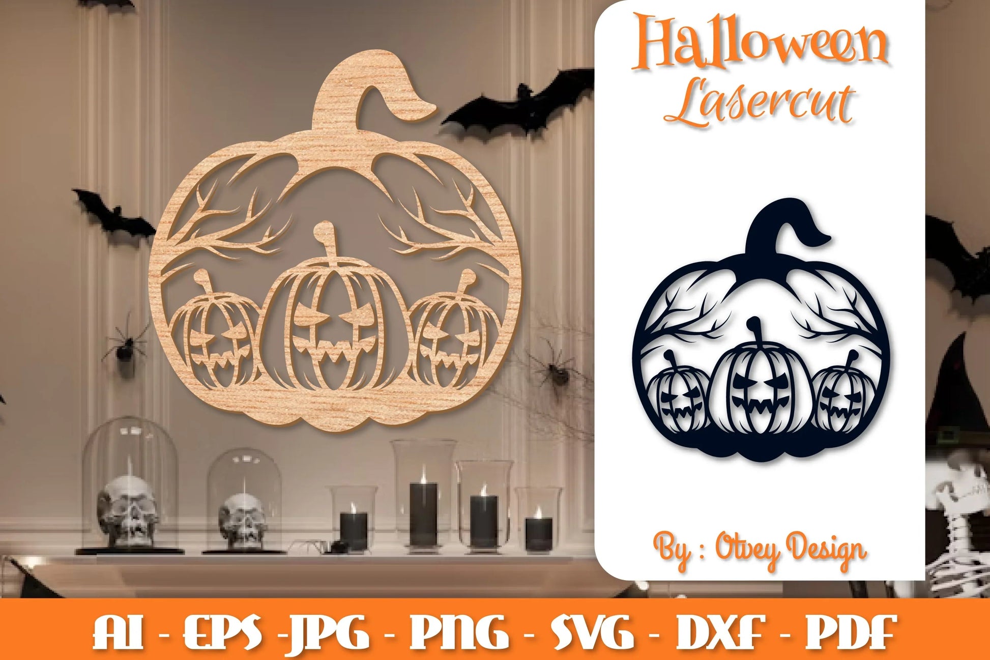 Halloween Pumpkins Lasercut SVG Bundle - CraftNest - Digital Crafting and Art