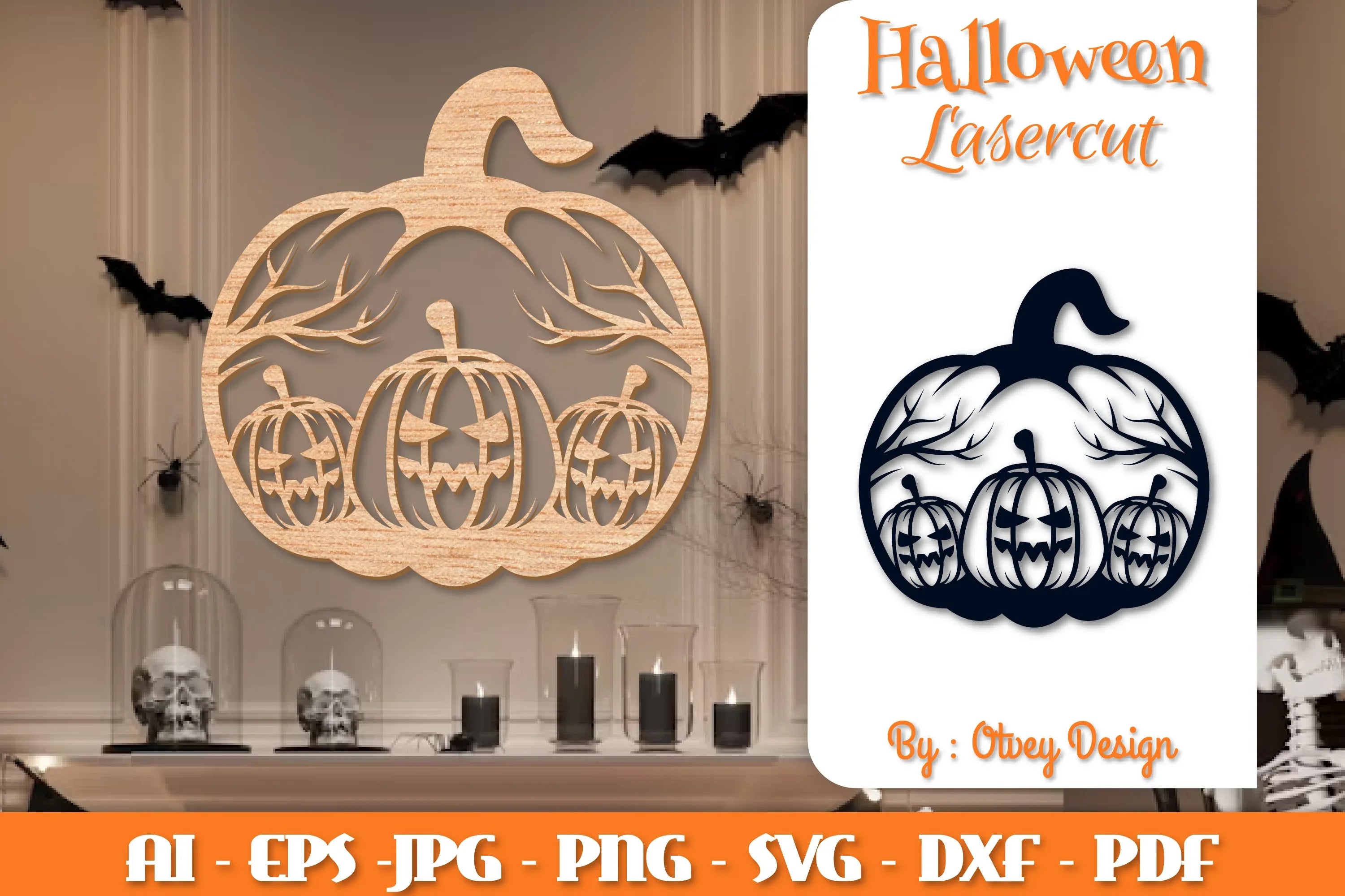 Halloween Pumpkins Lasercut SVG Bundle - CraftNest - Digital Crafting and Art