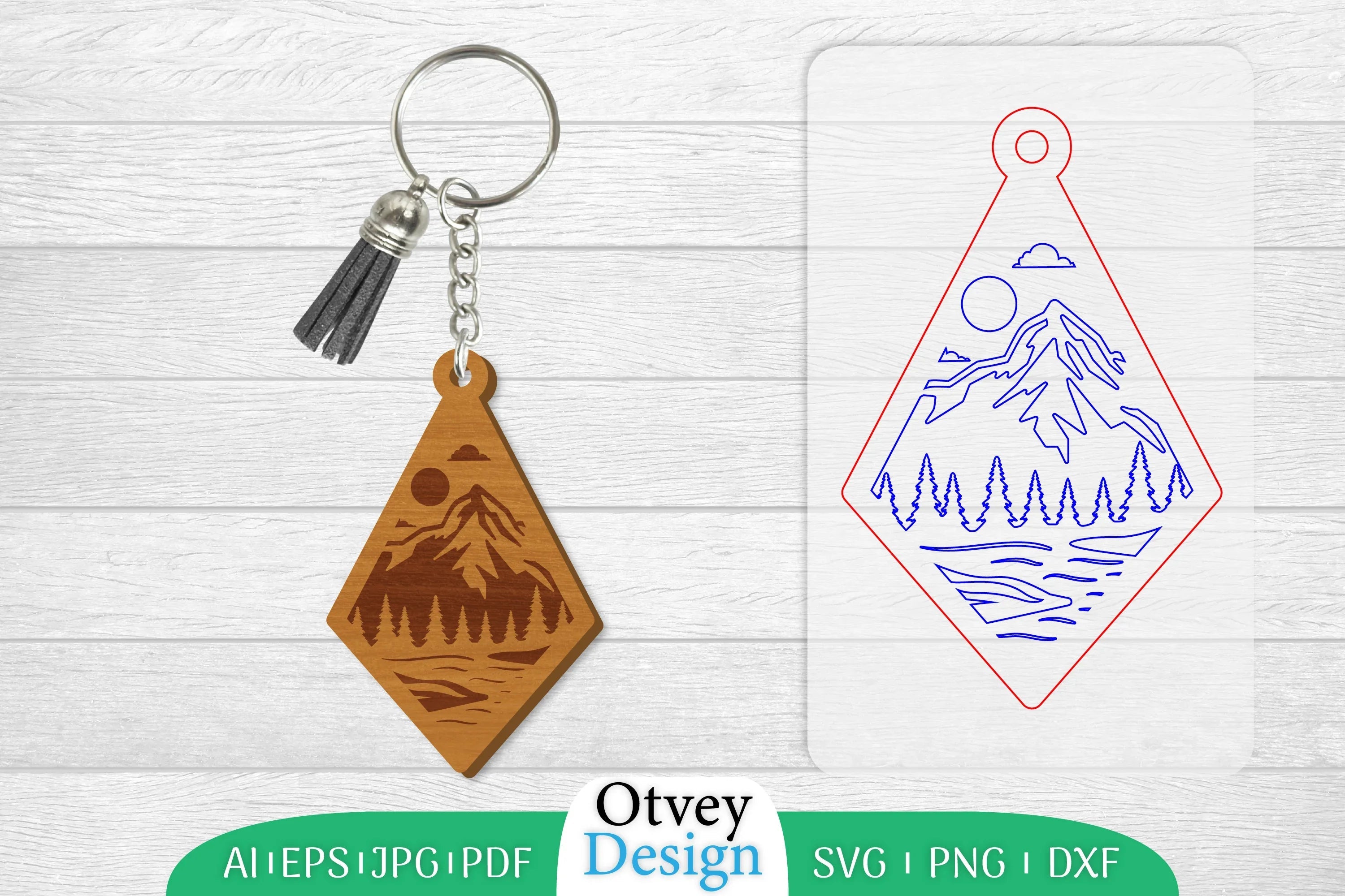 Sunset Mountain Keychain SVG Bundle 8 - CraftNest - Digital Crafting and Art