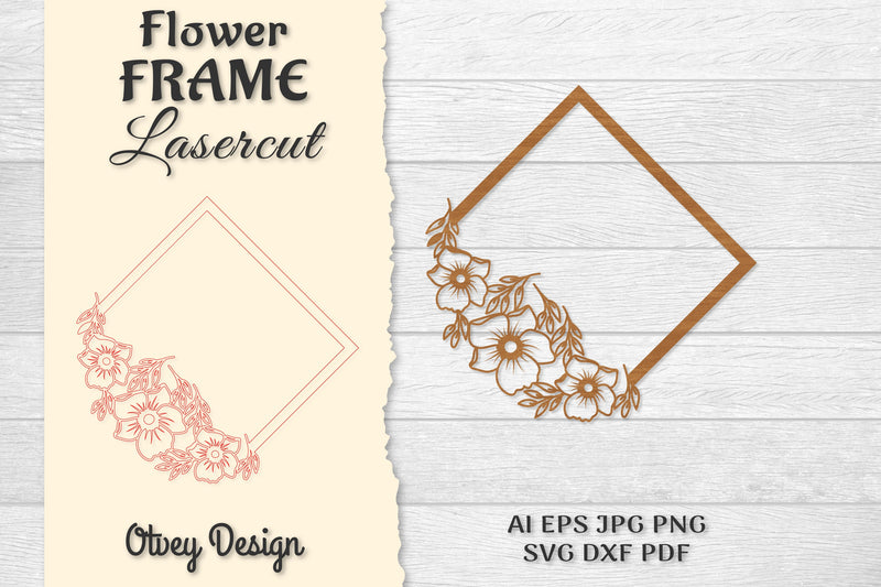 Frame Flower Lasercut SVG Bundle 7 - CraftNest - Digital Crafting and Art