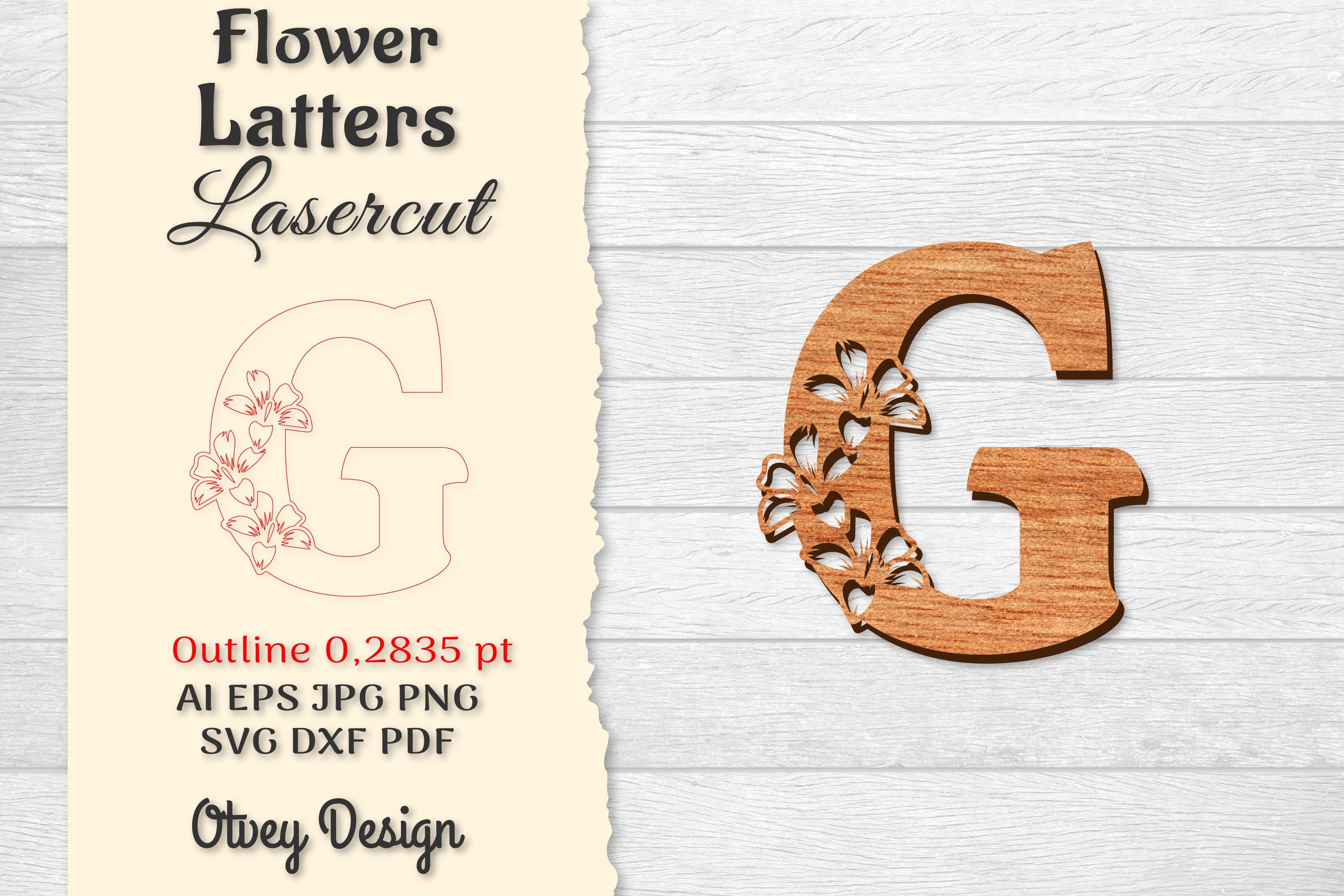 Flower Letters Laser Cut File SVG Bundle 121 - CraftNest - Digital Crafting and Art