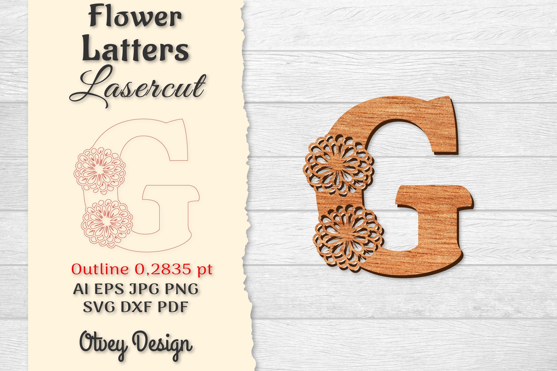 Flower Letters Laser Cut SVG Bundle 41 - CraftNest - Digital Crafting and Art