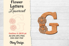 Flower Letters Laser Cut SVG Bundle 41 - CraftNest - Digital Crafting and Art