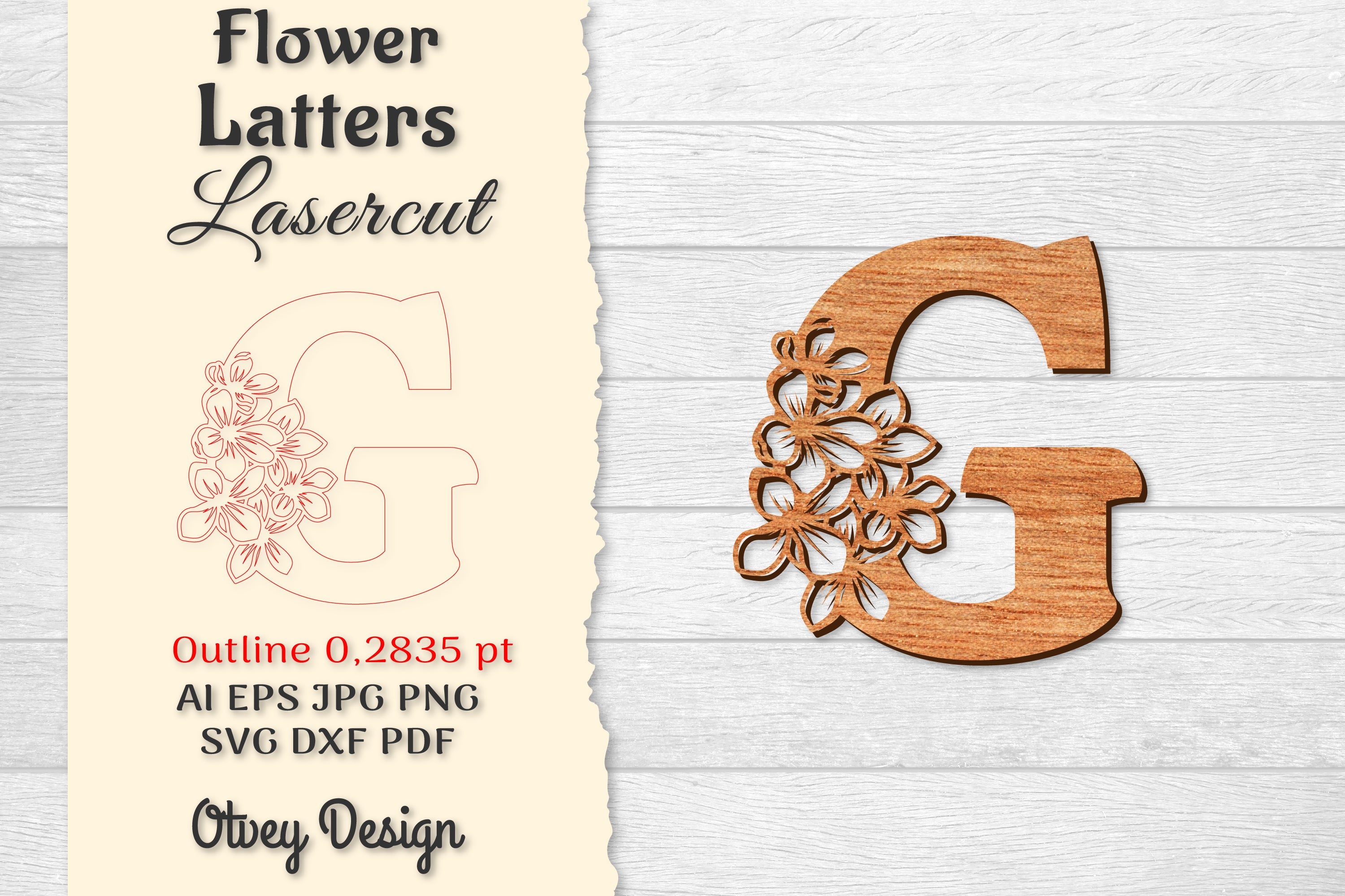 Flower Letters Laser Cut File SVG Bundle 135 - CraftNest - Digital Crafting and Art