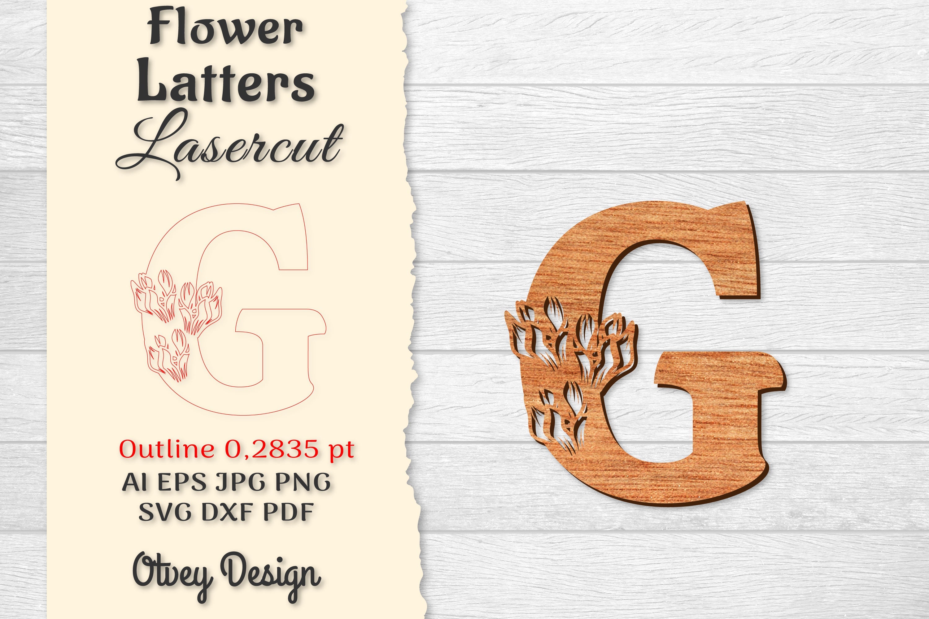 Flower Letters Laser Cut File SVG Bundle 103 - CraftNest - Digital Crafting and Art