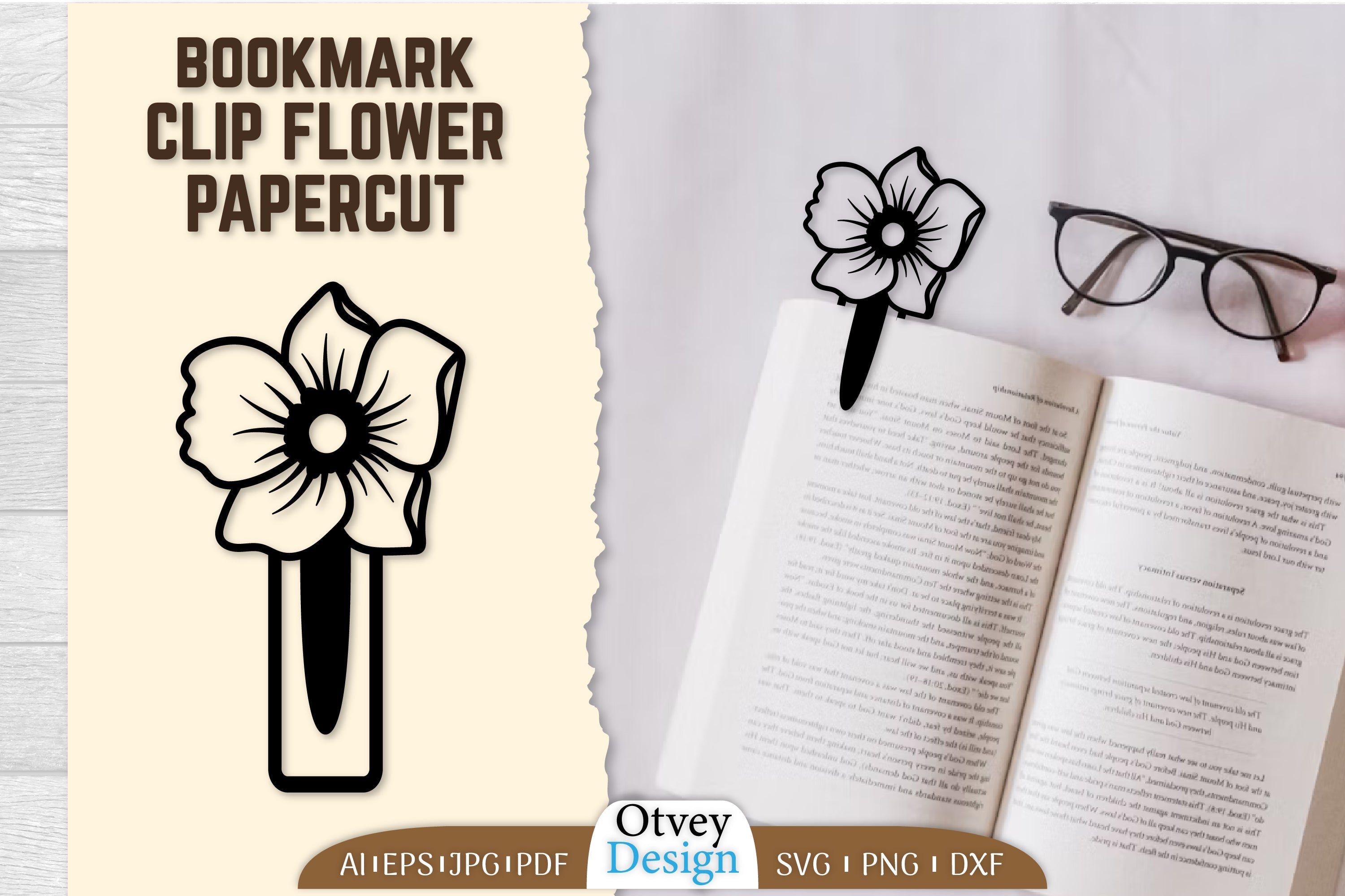 Clip Bookmark Flower SVG Bundle 7 - CraftNest - Digital Crafting and Art