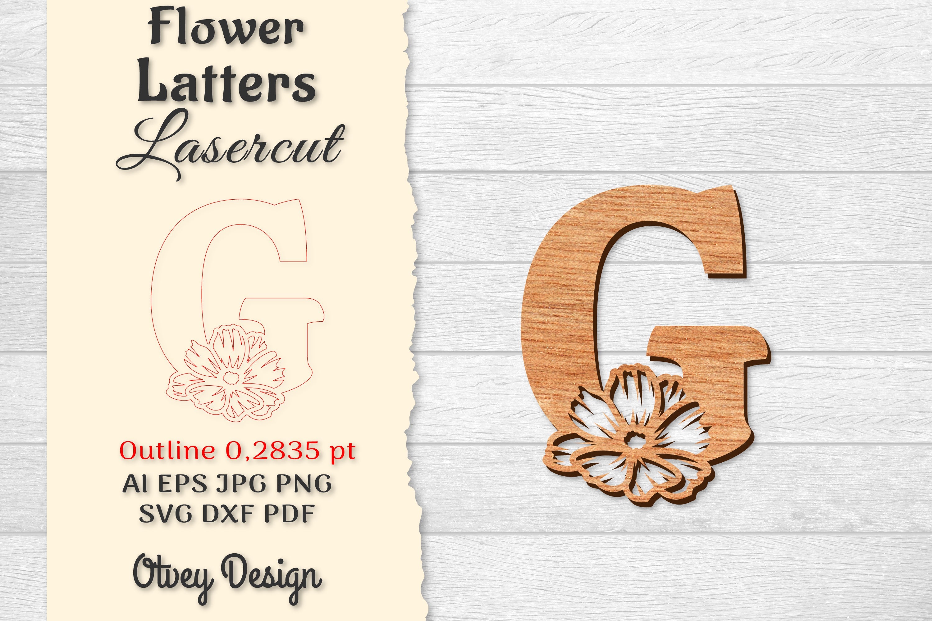 Flower Letters Laser Cut SVG Bundle 65 - CraftNest - Digital Crafting and Art