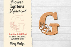 Flower Letters Laser Cut File SVG Bundle 83 - CraftNest - Digital Crafting and Art