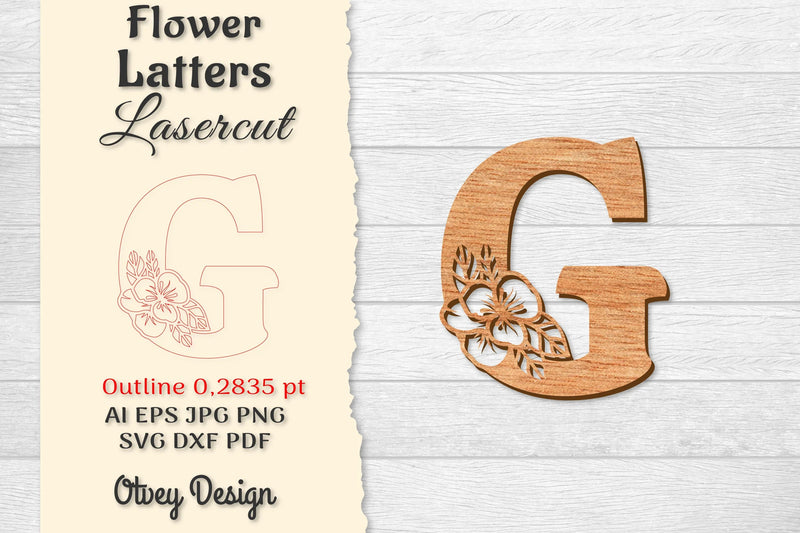 Flower Letters Laser Cut File SVG Bundle 83 - CraftNest - Digital Crafting and Art