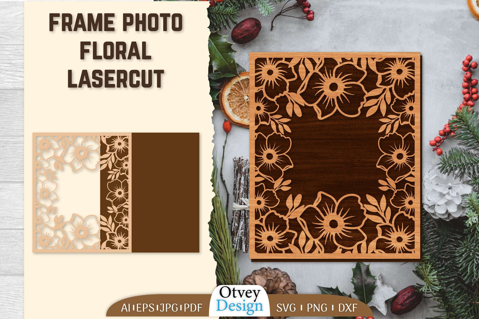 Floral Lasercut Frame Photo SVG Bundle 6 - CraftNest - Digital Crafting and Art