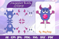Monster Kids Lollipop Holders SVG Bundle 7 - CraftNest - Digital Crafting and Art