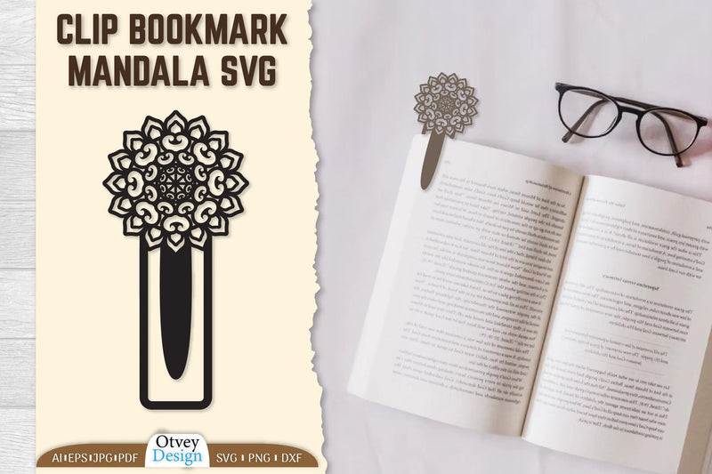 Mandala Clip Bookmark SVG Bundle 5 - CraftNest - Digital Crafting and Art