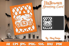 Halloween Pumpkin Scene Greeting Card SVG Bundle - CraftNest - Digital Crafting and Art