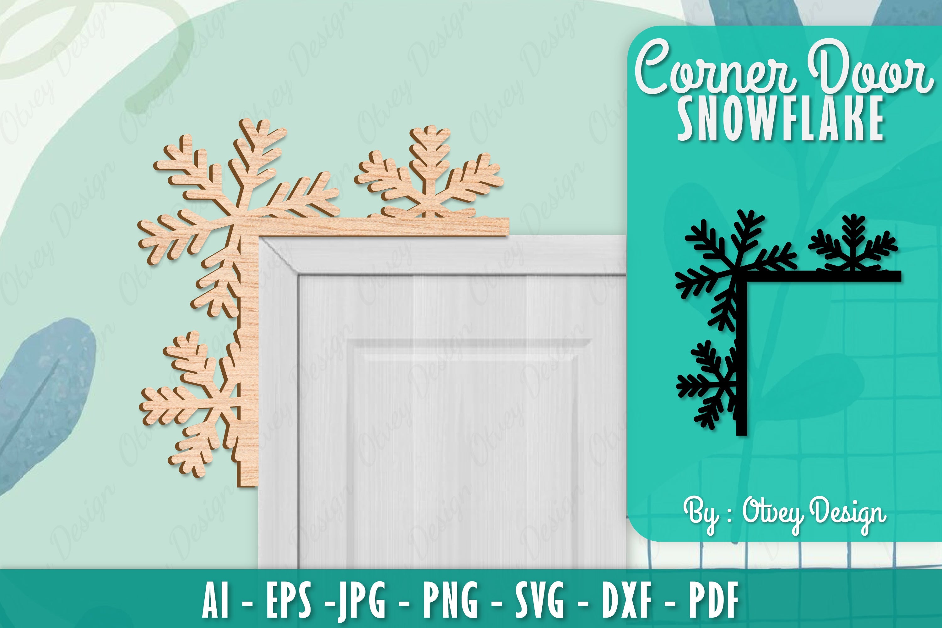 Snowflake Corner Door SVG Bundle 14 - CraftNest - Digital Crafting and Art