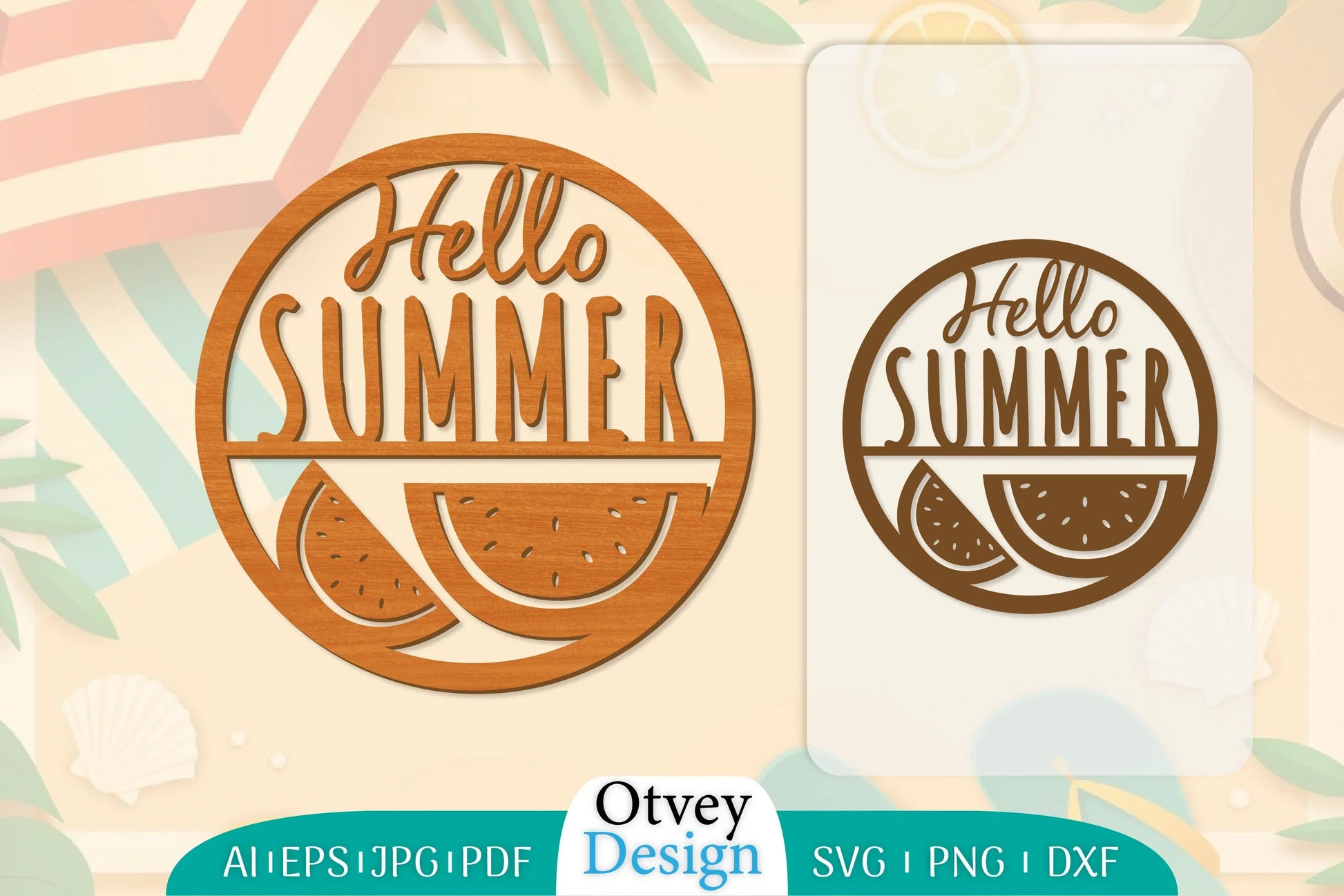 Hello Summer Round Lasercut SVG Bundle 9 - CraftNest - Digital Crafting and Art