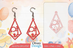 Birthday Earrings Lasercut SVG Bundle 14 - CraftNest - Digital Crafting and Art