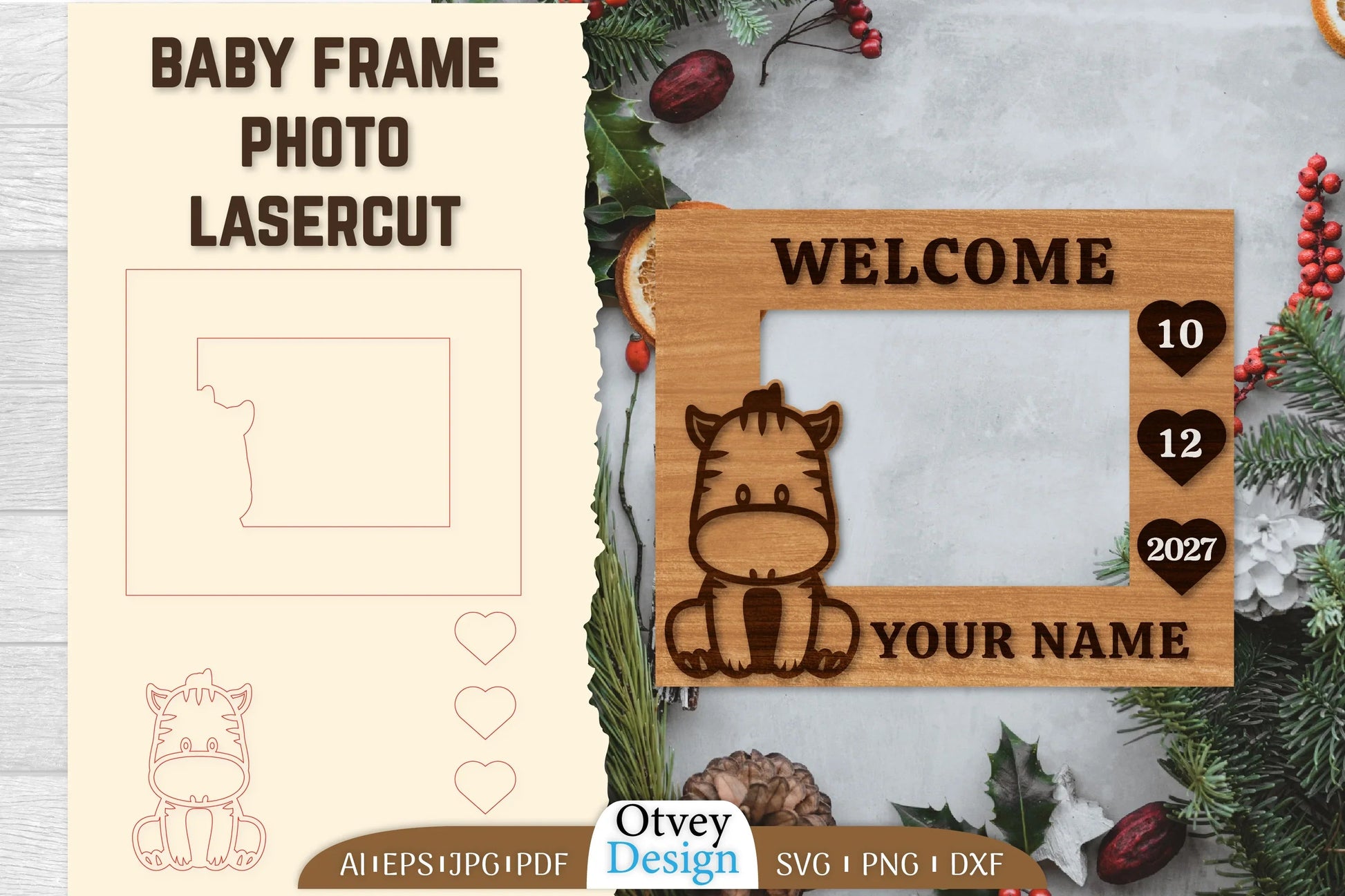 Newborn Baby Photo Frame SVG Bundle - CraftNest - Digital Crafting and Art