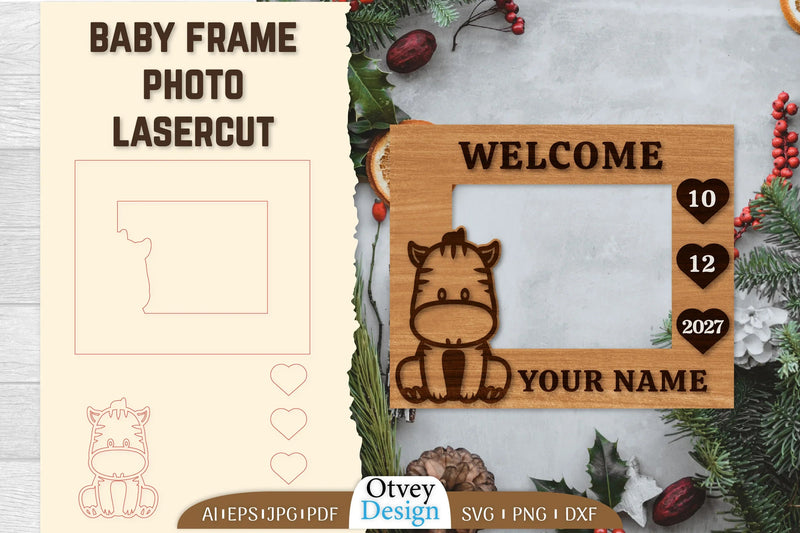 Newborn Baby Photo Frame SVG Bundle - CraftNest - Digital Crafting and Art